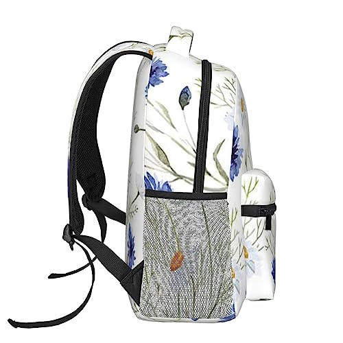 Sac à dos d'écolier à fermeture éclair solide motif chouette et branches