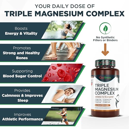 Best Immune Fortgeschrittener dreifacher Magnesiumkomplex Perfekte Proportionen Magnesiumcitrat L-Ascorbat Oxid 100 Vegane Kapseln Naturprodukt