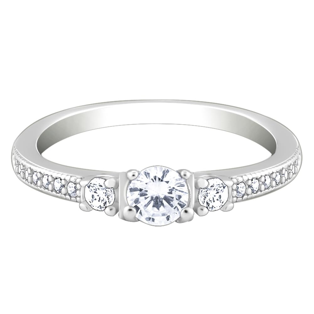 925 Silver Trilogy of Love Ring, Fixed Size, Indian - 12, US - 6| Gifts for Women and Girls | With Certificate of Authenticity and 925 Stamp | 6 Months Warranty*