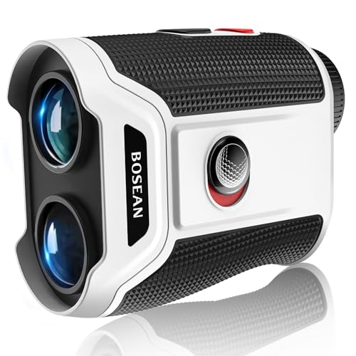 BOSEAN Golf Entfernungsmesser mit Steigungsschalter, Pin Schloss & Vibration, Magnetischer und Scanmodus mit 7X Vergrößerung und HD-Objektiv, 1200 Yards...