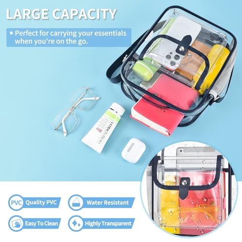 Image of SPODEARS Clear Crossbody Bag for Stadium, Concert, Festival & More - Adjustable Shoulder Strap & Bottle Holder