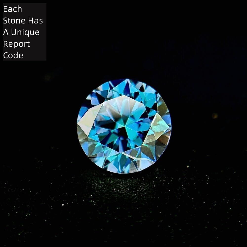 Round Color Moissanite Stone Lab Grown Simulated Gemstone Green Blue 0.3-4ct Loose Cut Moissanites Gems