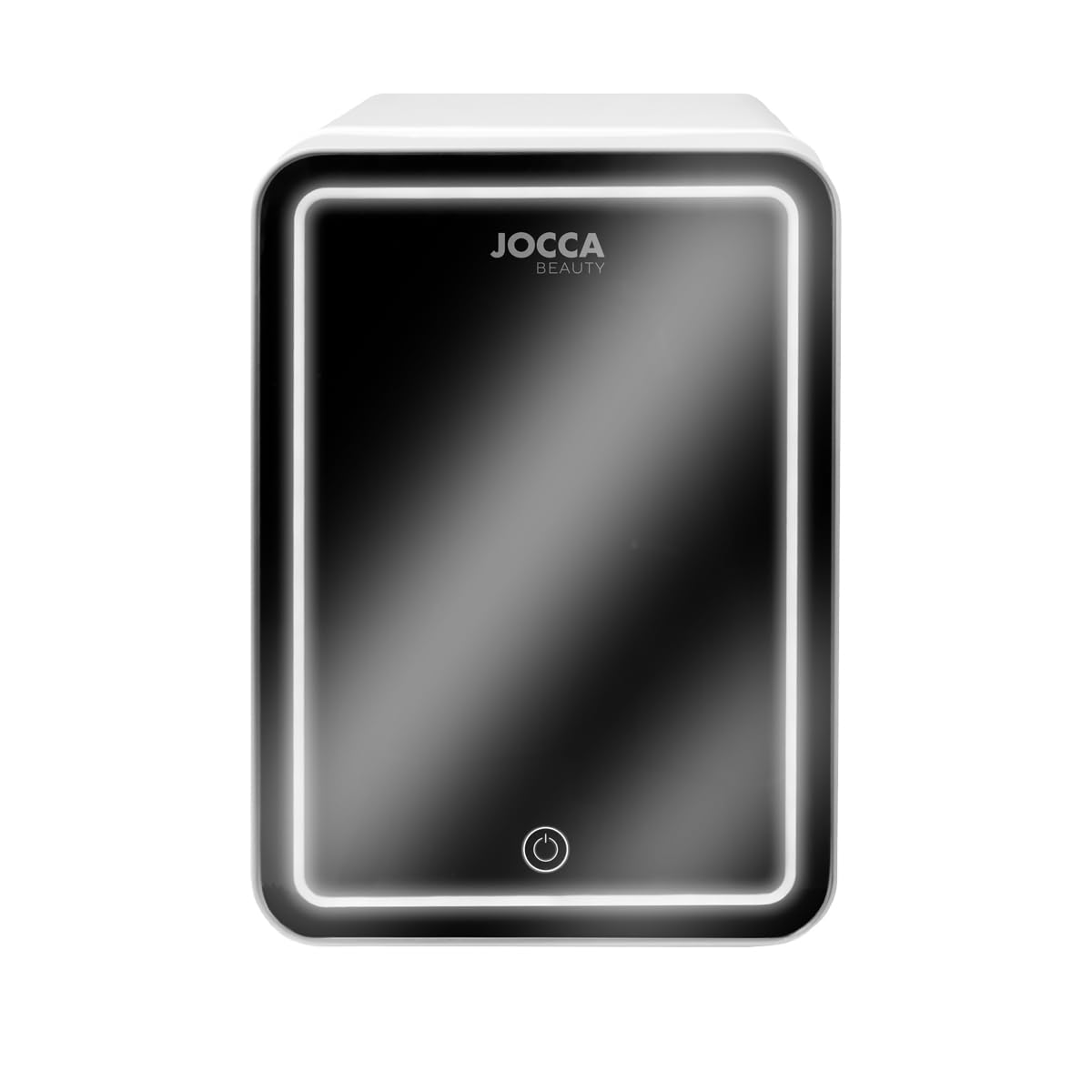 Jocca - Mini Frigorifero con Specchio LED 4L | Funzione Freddo e Caldo | Compatto e Silenzioso | Connessione Casa e Auto | Ideale per Cosmetici, Ufficio e Viaggi