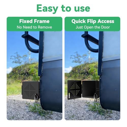 Image of 4x4 RV Bumper End Caps, Aluminum Vented Hinged Door, 2 Pack