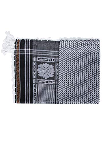 Image of Merewill Cotton Shemagh Tactical Desert Wrap Keffiyeh Head Neck Arab Scarf For Men 49 inchx49 inch