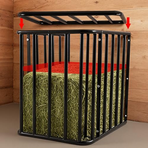 Otoolling Flat Wall/Corner Hay Feeder for Horse, Large Hay Rack