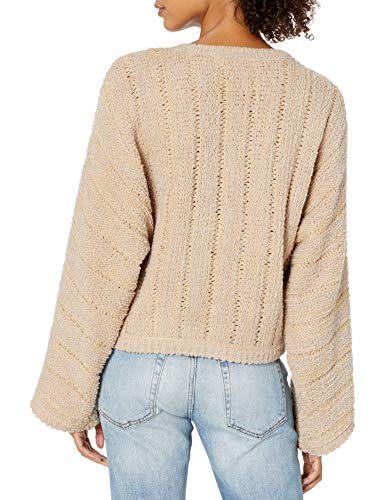 Jack By Bb Dakota Junior's Slide Right In Soft Cropped Crew Neck Sweater, Hazelnut, Medium #TOP1