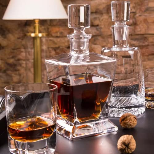 Image of KROSNO Whiskey Decanter with Lid, 25.4 oz, Caro Collection