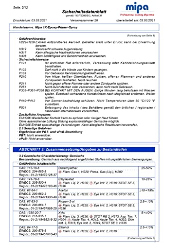 MIPA 1K-Epoxy-Primer-Spray, Korrosionsschutz, Füller, Grundierung Autolack 400ml