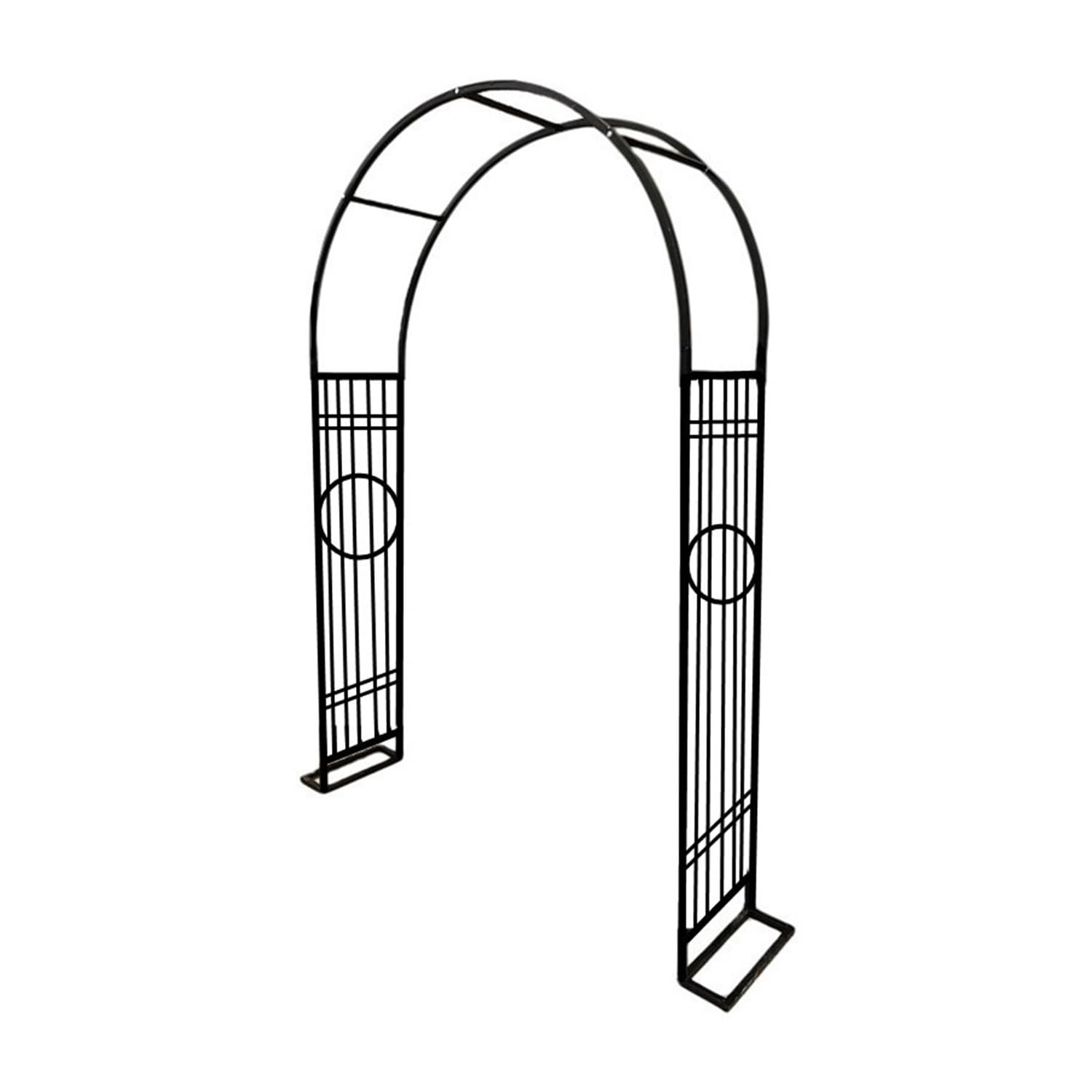 Arche de jardin robuste en métal avec base stable pour plantes grimpantes
