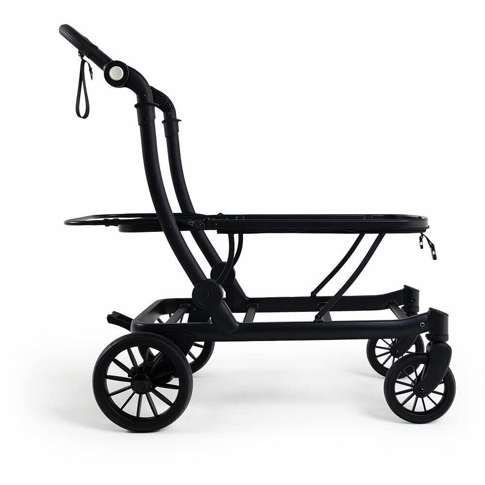 KETTLER Carrello Pieghevole COMPACT in Nero | Vassoio e Portabicchieri GRATIS | Pieghevole con Tettoia Solare | Salvaspazio | Maneggevole e Facile da Guidare | Capacità di Carico 70 kg | 1-2 Bambini