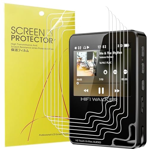 Blueshaweu Schutzfolie Kompatibel für HIFI WALKER H2 Touch MP3 Player, HD klar Flexible TPU Displayschutzfolie [6 Stück] Kompatibel mit HIFI WALKER H2 Touch MP3 Player (transparent)