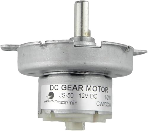 Miniatura 25 de CHANCS JS-50 12V DC 2RPM Motor de velocidad lenta CW/CCW Gear Motor eléctrico cepillado Mini DC Gear Motor