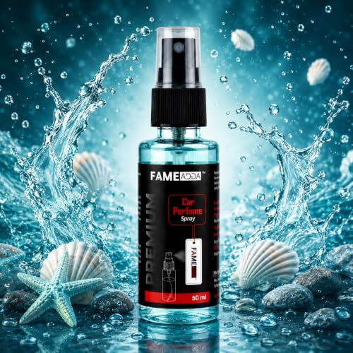 Image of Aqua Premium Car Perfume Luxury Spray 50 ML with Hanging Card /Travel Friendly Car Air Fresheners 350+ Sprays /Car Accessories Interior /Eliminates Bad Odour for Car, Office & Home