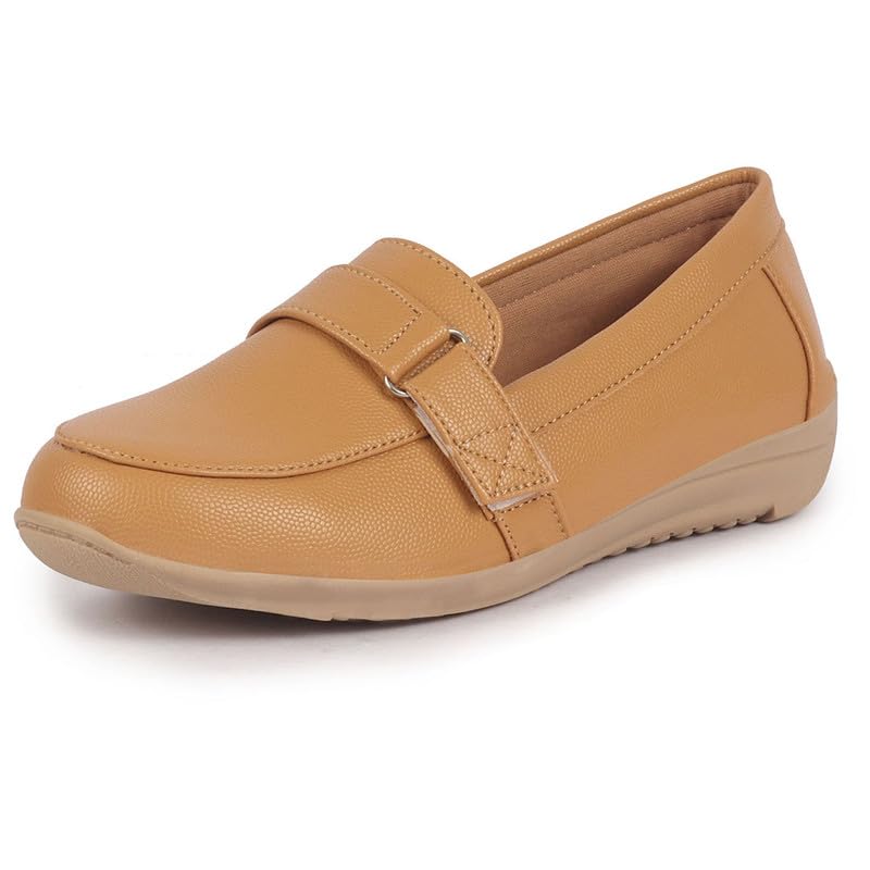 Image of FAUSTO Women's Comfortable Formal Adjustable Strap Hook and Loop Slip On Shoes|Party Shoe|Office Shoe