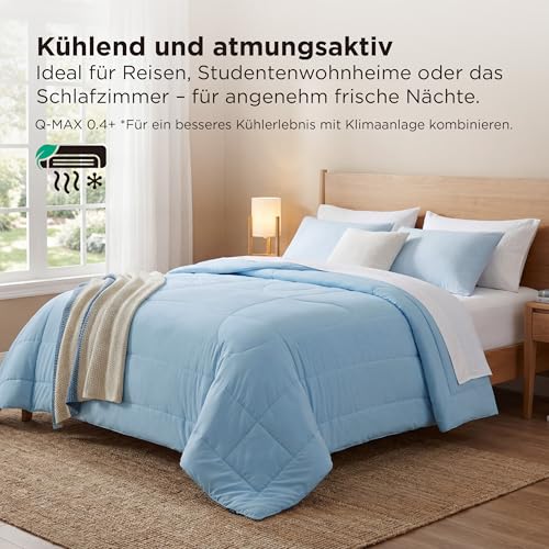 BEDSURE Bettdecke Ohne Bezug Kühlende - Bettdecke 135x200 Kühldecken zum Schlafen - Leicht Atmungsaktiv Schweißfrei Cooling Blanket Für Nachtschwitzer Doppelseitige Kühlende Decke, Blau