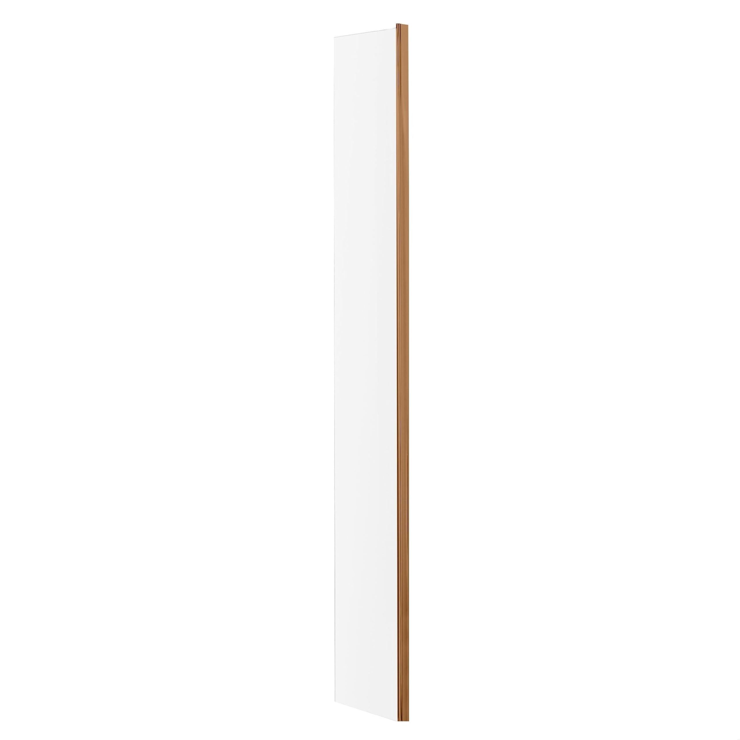 Balterley Brown Wetroom Shower Return Screen, Glass Shower Screen For Wet Room And Bathroom, 8Mm Toughened Safety Glass Return Screens, Reversible Wetroom Screens - 215 X 1850Mm (Brushed Bronze)