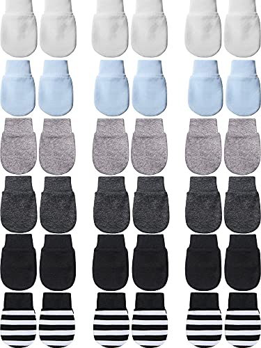 Image of 18 Pairs of Newborn Baby Mittens Infant Toddler Gloves No Scratch Mittens Cotton Gloves for 0-6 Months Baby Boys Girls