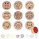 LALAGO Holz Lehrer Stempel Set - 9 Stück Motivstempel für Belohnung und Lob - Geschenk für Lehrertag Motivation - Deutsch Rund