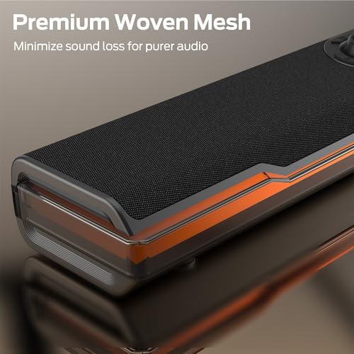 Image of Monster S330 Computer Speakers, HiFi Stereo Sound PC Speakers, Bluetooth 6.0 Computer Sound Bar with Dynamic RGB Light, USB /Type-C Plug & Play, Gaming Speakers for Computer Desktop, PC, Laptop, Tablet
