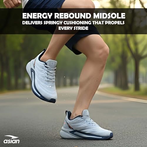 Image of ASIAN Powerplay-25 Men's Running Shoes | Knit Mesh Upper Lightweight Shoes | Memory Foam Technology | Premium Athletic Sneakers for Sports & Gym