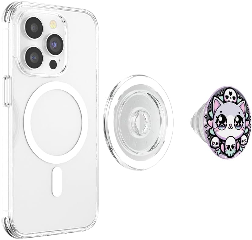 Pastel Goth Gothic Kawaii Cat PopSockets MagSafe PopGrip for iPhone