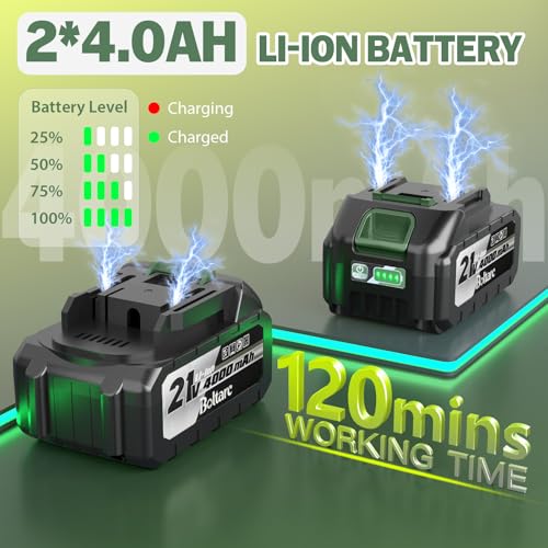 Image of 21V 3-in-1 Cordless Weed Wacker Eater-Weeding /Trimming /Lawn Mower, with 8 Replace Auto Line Feed, Electric Grass Trimmer for Garden, Lawn, 120 Mins of Non-Stop (2x4.0 mAh Battery Included)