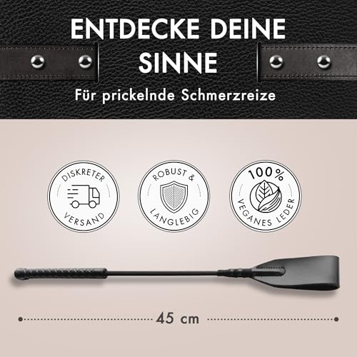 Liebesfreunde® Peitsche für heiße BDSM Abenteuer I SM Gerte Sex Spielzeug extrem hart für Frauen und Männer I Reitgerte Sexspielzeug für Paare