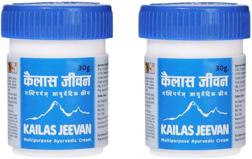 Kailas Jeevan Moisturizing Lotion for Dry to Normal Skin, Sensitive Skin | Daily Face & Body Lotion, Hydrating & Nourishing Cream 30G (Pack of 2)