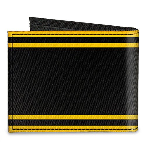 Buckle-Down Canvas Bi-fold Wallet-Super Bee Logo/Stripes Black/Yellow2