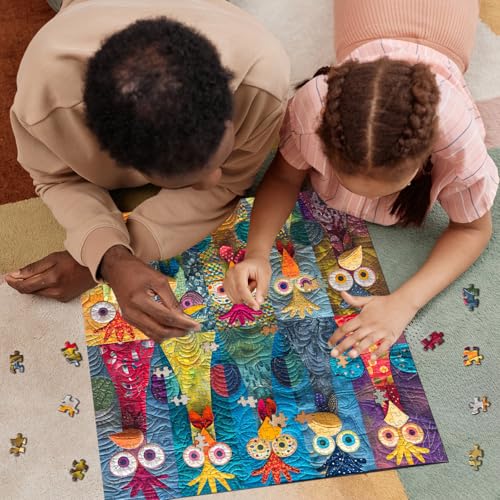 Funny Chickens Puzzles para adultos 1000 piezas, Rompecabezas patchwork de gallo, Colorido rompecabezas de animales como arte de pared para el hogar miniatura 6