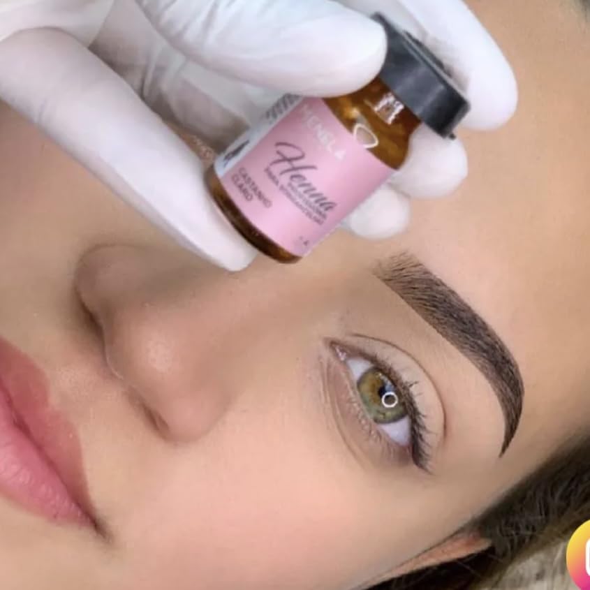 MENELA Eyebrow Henna Tint Kit - Light Brown Brow Color with Bamboo Extract - Natural Look, Easy Application - 2.5g Henna + 15ml Fixer - Ammonia-Free, Vegan, Cruelty-Free