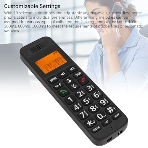 Teléfono inalámbrico con teclas grandes y pantalla retroiluminada miniatura 7