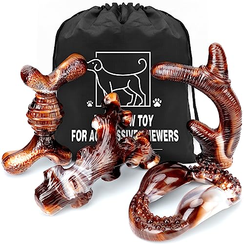 Dog Toys, 4-Pack Indestructible Dog Chew Toys for Aggressive Chewers, Nylon Durable Dog Toys for Medium Large Dogs Breed, Bacon Flavored Tough Dog Bones Chew Toys for Super Chewer Dog Toys, 4-Pack Indestructible Dog Chew Toys for Aggressive Chewers, Nylon Durable Dog Toys for Medium Large Dogs Breed, Bacon Flavored Tough Dog Bones Chew Toys for Super Chewer