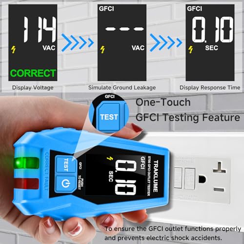 Image of GFCI Outlet Tester with LCD Display Polarity Tester GFCI Receptacle Tester