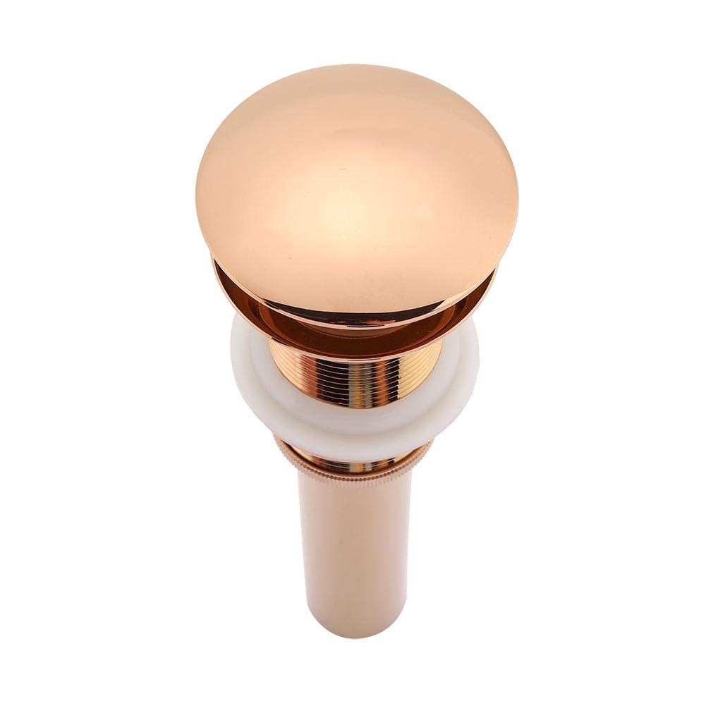 G1-1/4 "Bonde de Vidage Assemblage de Drain Escamotable en Laiton Évier de Vidange Bouchon de Vidange Robinet de Salle de Bain Drain sans Trop-Plein (Rose Gold)
