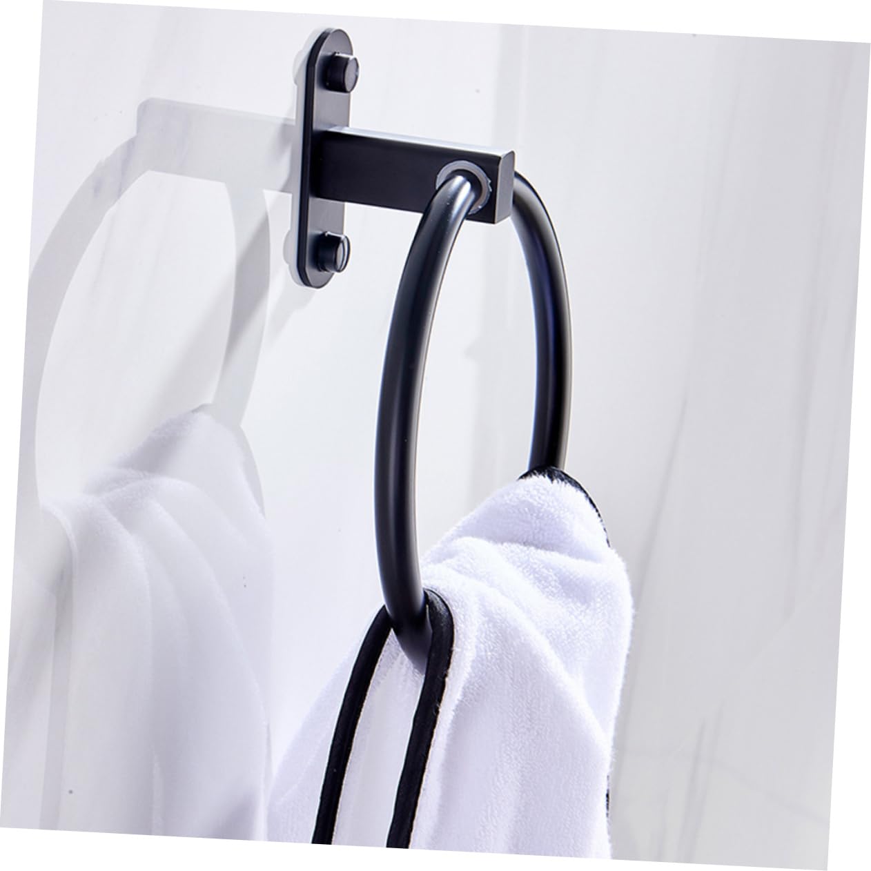 Uonlytech 2 Pezzi Portasciugamani in Alluminio Elegante Per Bagno Liscio Senza Fori Salva Spazio