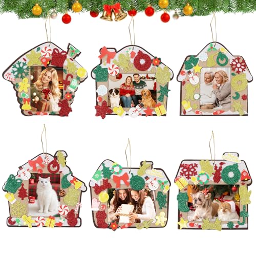 12 Stück Weihnachten Fotorahmen Ornament, Weihnachtsbaumanhänger,...