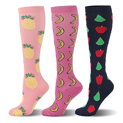 3 Pares de Calcetines de compresión para Hombres y Mujeres Aptos para Correr, Enfermeras, férulas, Viajes en avión y Embarazo de Maternidad - circulación y recuperación