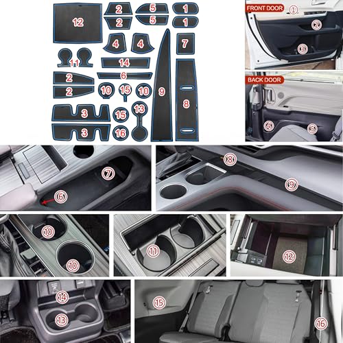 Insertos para portavasos Toyota Sienna 2024-2021 set 25 piezas miniatura 4
