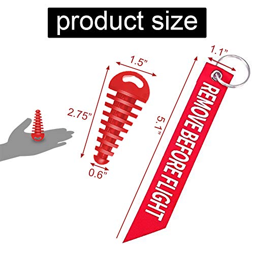Image of Red 0.6 inch-1.5 inch Muffler Exhaust Wash Plug, Motorcycle Dirt Bike 2 Stroke w /Streamer Flight Rubber Exhaust Silencer -2 Pack