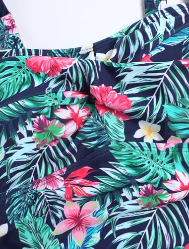 Image of ZAFUL Tankini Swimsuits for Women Tummy Control High Waisted Twist Front Ruched Two Piece Bathing Suit