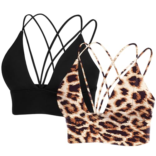 Image of MotoRun Bralettes for Women, Strappy Sports Bra Push up Bralette Sexy Bras Rave Top