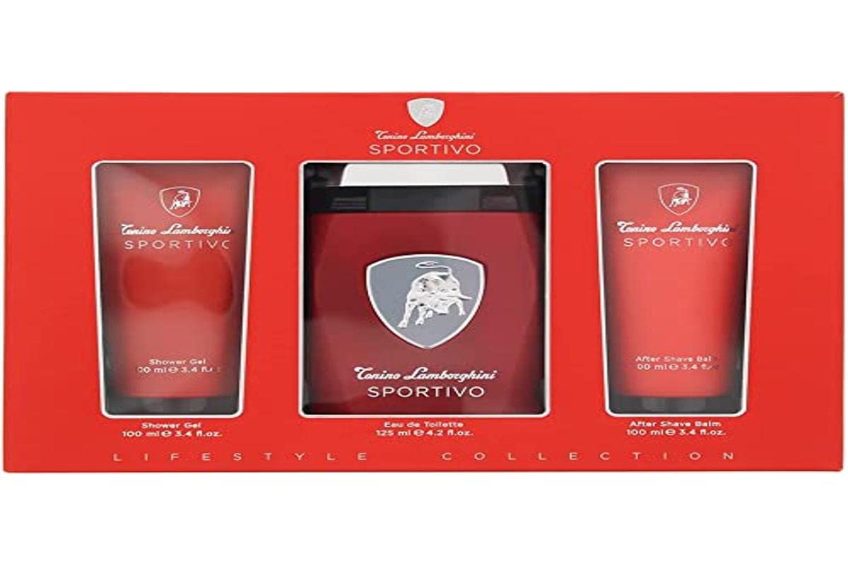Lamborghini Sportivo Geschenkset 125 ml Eau de Toilette + 100 ml Shower Gel + 100 ml Aftershave Balm