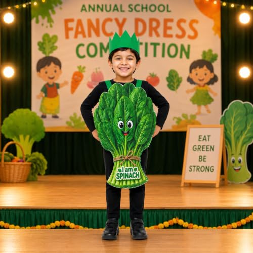 Image of Raj Costume Kids Fruit & Vegetable Fancy Dress Costume | Soft Felt Fruit and Vegetable Cutout Costume for Boys & Girls | School Annual Function