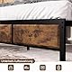 VECELO Bettgestell 140 x 200 cm, Metallbett mit Dick Holzkopfteil und Lattenrost, Doppelbett mit Stauraum unter dem Bett, perfekt für Schlafzimmer,Braun