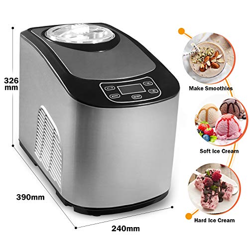 Northair Fully Automatic Ice Cream Maker with Compression Cooling, 1.4 Quart Frozen Yogurt, Sorbet Ice Cream Machine with a Recipe Booklet - Thumbnail 4