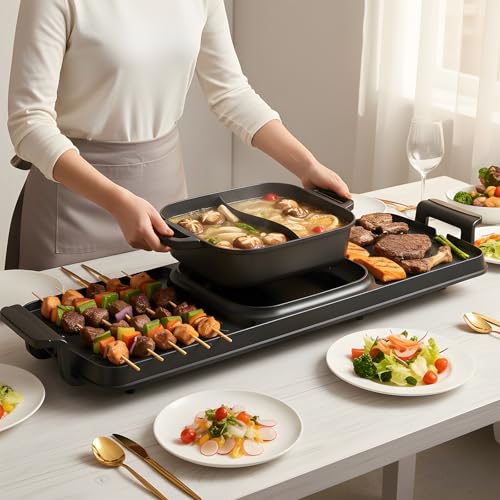 Image of 2250W Electric Grill and Hot Pot Combo