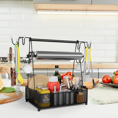 Inhomfu Grill Caddy, Picnic Caddy And Grill Utensil Caddy For Camping, Bbq Caddy For Outdoor Grill, Grill Accessories Condiment Caddy Storage Organizer For Kitchen thumb #7
