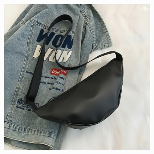 Image of Wildhorn Stylish Unisex Crossbody Waist Bag | Water-Resistant Sling & Chest Bag with Adjustable Strap | Compact Travel & Daily Essentials Bag (Black)